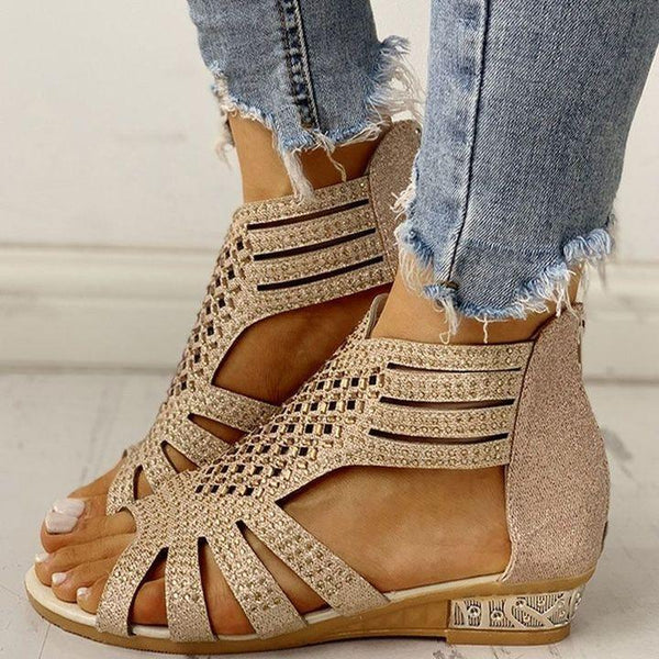 SANDALREPUBLIC CLEOPATRA HOLLOW-OUT SANDALS