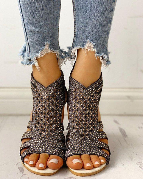 SANDALREPUBLIC CLEOPATRA HOLLOW-OUT SANDALS
