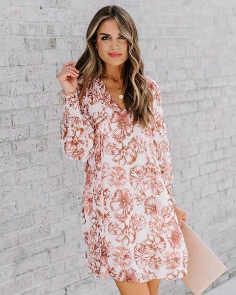 Small floral fashion light luxury dress