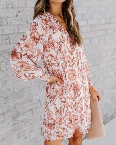 Small floral fashion light luxury dress