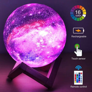 Starry sky crystal ball-Moon/Milky Way Galaxy /Andromeda Galaxy