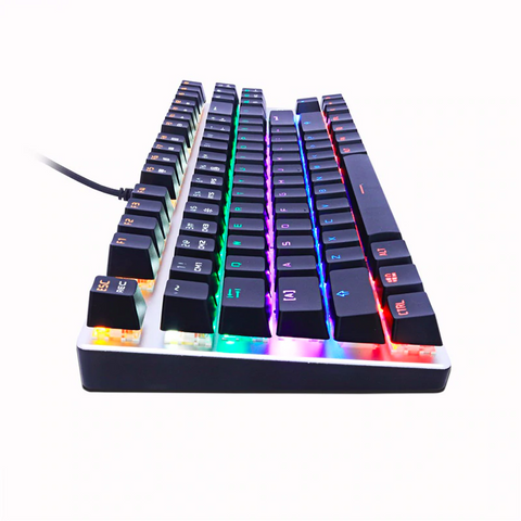 Blue backlit metal mechanical keyboard