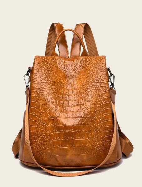 Croc Embossed Backpack