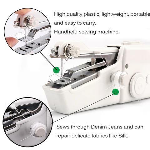 Portable handheld sewing machine