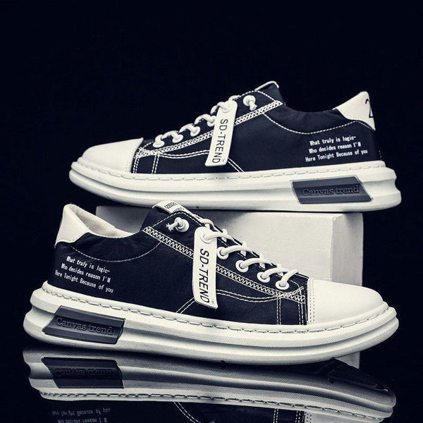 Men Sneakers Fashion Soft Leather Breathable Rubber Sole Round Toe Lace Up Flat Casual Shoes Street Style Sports Shoes Travel Walking Shoes