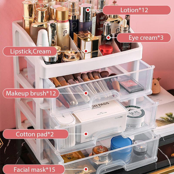 Cosmetic Storage Organizer (Three floors)- Easily Organize Your Cosmetics, Jewelry and Hair Accessories