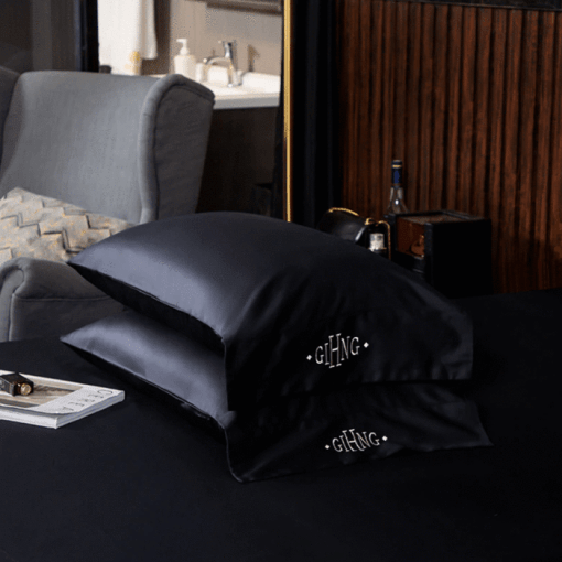 Egyptian Black Duvet Cover & Sheet Set