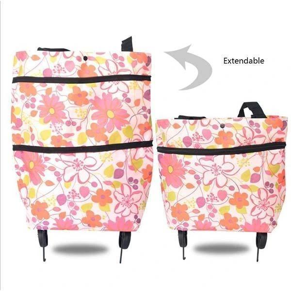 FOLDABLE SHOPPING TROLLEY TOTE BAG