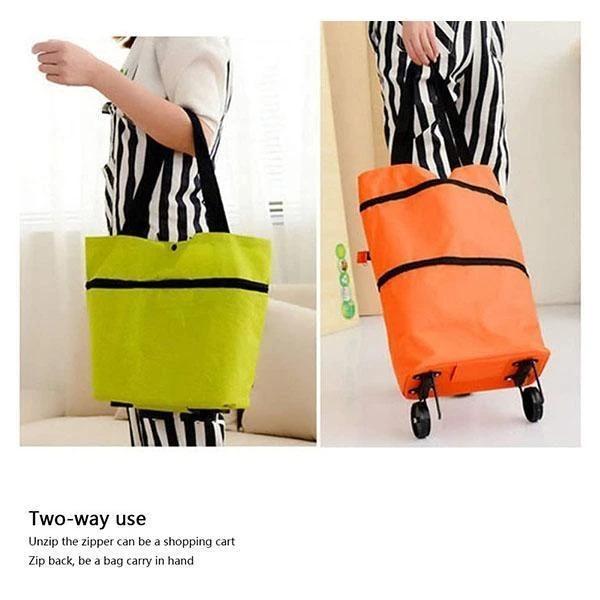 FOLDABLE SHOPPING TROLLEY TOTE BAG