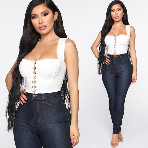STYLED ON INS Classic High Waist Skinny Jeans-Dark Denim