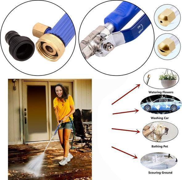 Portable high-pressure water gun for cleaning