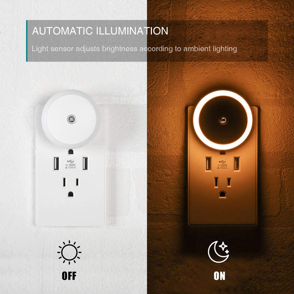 Intelligent sensing warm light LED night light