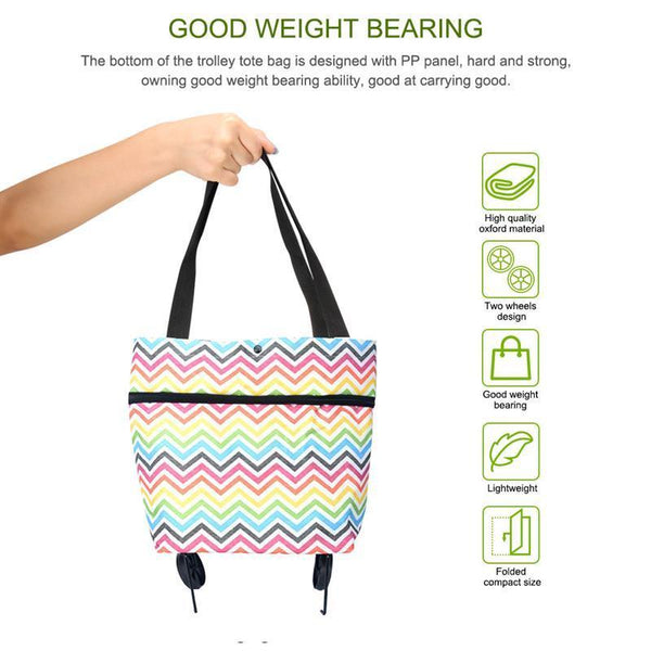 FOLDABLE SHOPPING TROLLEY TOTE BAG