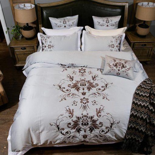 Royal luxury embroidery Egyptian cotton Duvet Cover Set