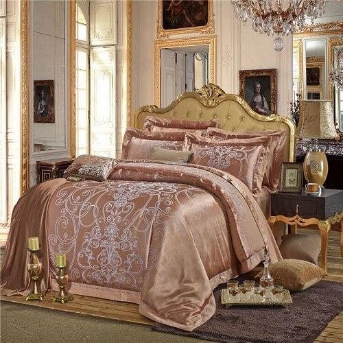 Vetora Luxury Silk Jacquard Cotton Duvet Cover Set