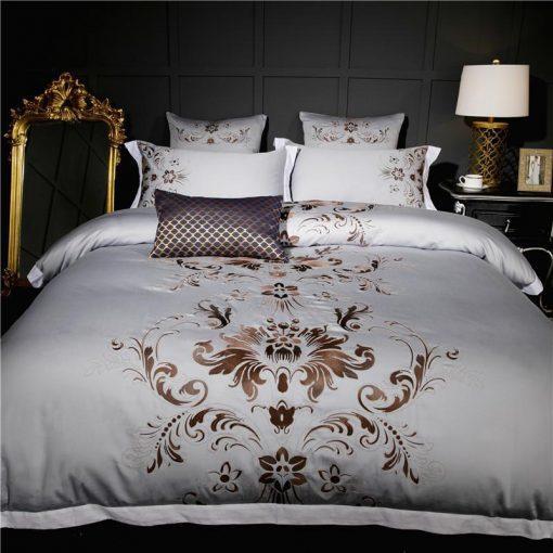 Royal luxury embroidery Egyptian cotton Duvet Cover Set