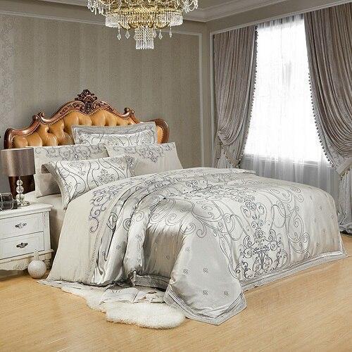 Vetora Luxury Silk Jacquard Cotton Duvet Cover Set