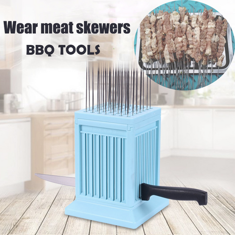 BBQ meat skewer tools 49 string skewers artifact machine barbecue meat stringer