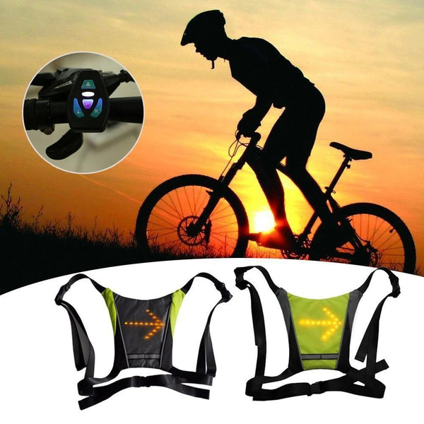 Cycling Bicycle LED Wireless Safety Turn Signal Light Vest for Riding Night Guiding