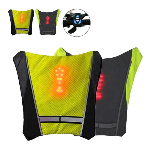 Cycling Bicycle LED Wireless Safety Turn Signal Light Vest for Riding Night Guiding