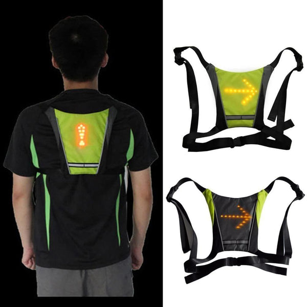 Cycling Bicycle LED Wireless Safety Turn Signal Light Vest for Riding Night Guiding